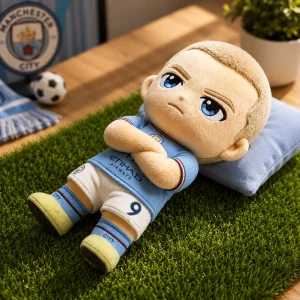 Erling Haaland Buzz Cut Manchester City Chibi Plush Doll 2026