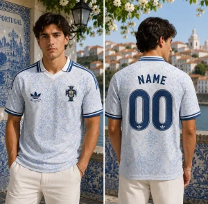 Gucci x adidas Portugal 2026 Azulejo Blue Concept Football Jersey