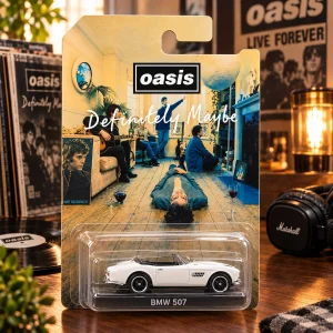 Hot Wheels x Oasis Definitely Maybe BMW 507 White Diecast Car