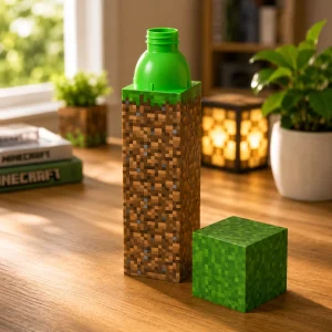 Minecraft Earth Block Grass Detail Break-Resistant Water Bottle