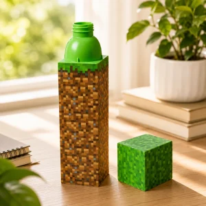 Minecraft Earth Block Grass Detail Break-Resistant Water Bottle